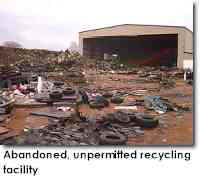 Abandoned, unpermitted recycling facility