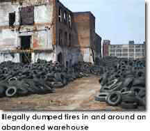 Illegally dumped tires