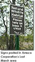 Signs for Amoco's Lost Marsh
