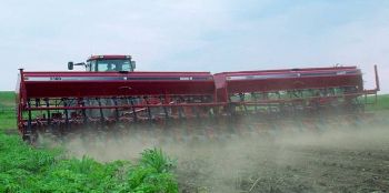 A Grain Drill Planting a Crop