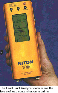The Lead Paint Analyzer determines the levels of lead contamination in paints.
