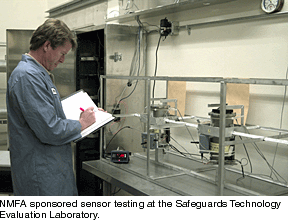 NMFA sponsored sensor testing at the Safeguards Technology Evaluation Laboratory.