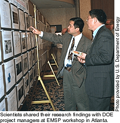 Scientists shared their research findings with DOE project managers at EMSP workshop in Atlanta.