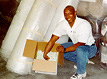 Man with packing materials