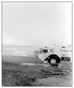 Picture of Crash, Fire, & Rescue Trucks Performing Blue Dye - Water Discharge Test