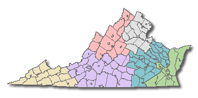 Virginia DEQ Regional Map